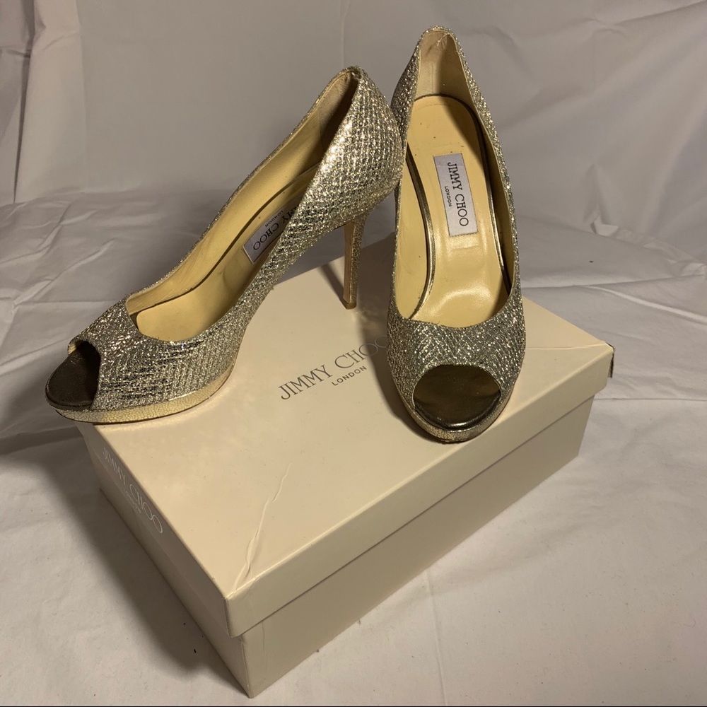 ❤️Jimmy Choo Luna Glitter Peep Toe ❤️